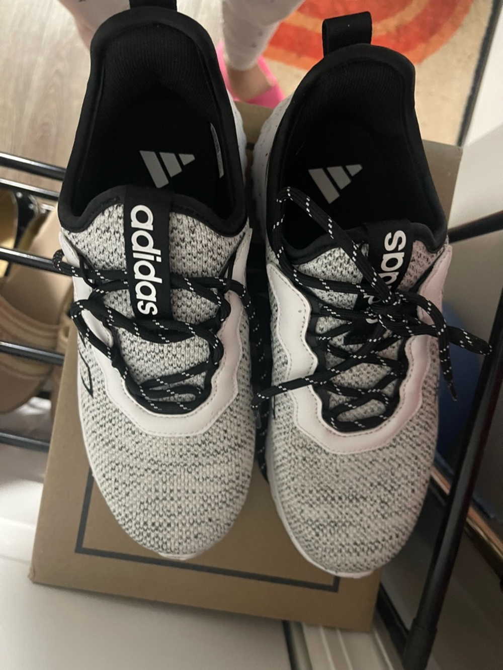 adidas Black & Gray Knit Lace-Up Sneakers